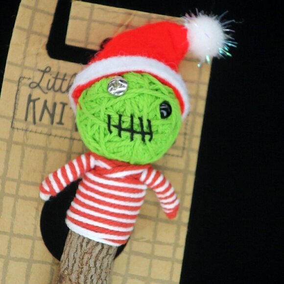 Little Knitmares Santa Frankenstein Christmas Wooden Pencil Stocking Stuffer - Picture 2 of 4